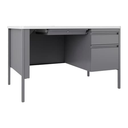 Lorell Fortress Steel Teachers Desk - 48 X 30 - White/Platinum
